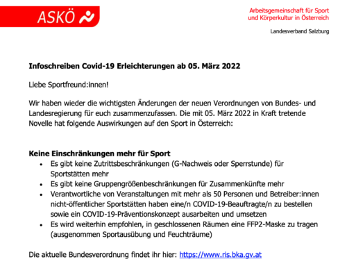 Covid Erleichterungen